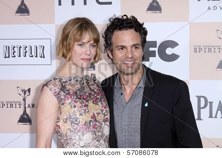 Mark Ruffalo and wife Sunrise Coigney at the 2011 Film Independent Spirit Awards, Santa Monica Beach, Santa Monica, CA 02-26-11