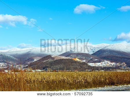 Winter Country Landscape And Mountain (ukraine).