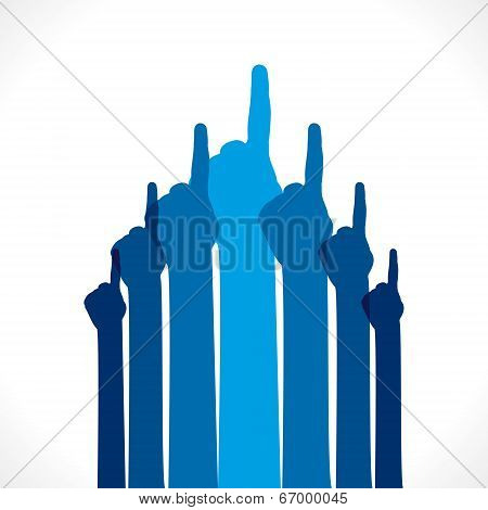 hand finger pointing up background vector