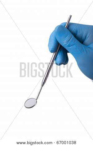 Dental angled mirror isolated on white