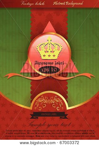antique retro gold-framed label for your design