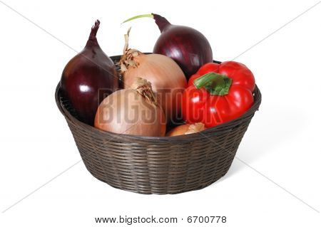 Koš cibule a pepře