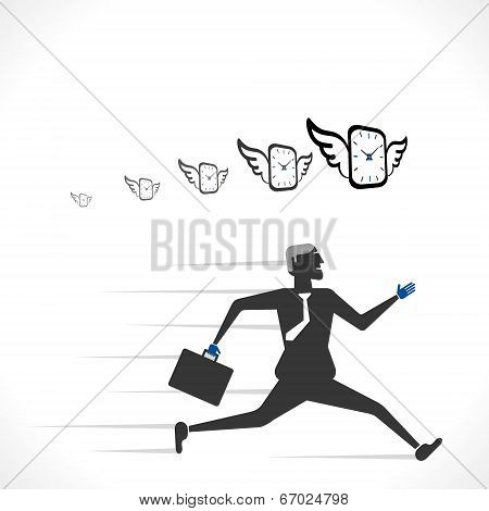 men run with time concept vector