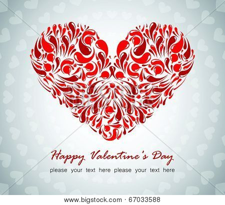 abstract textured heart / vector background