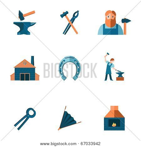 Blacksmith icon set