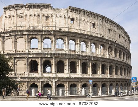 Tourists Visiting The Colosseum