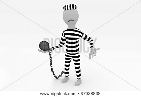 Captured Prisoner With Prison Ball