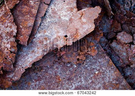 Sharp Edges Of The Rusty Metal Sheets