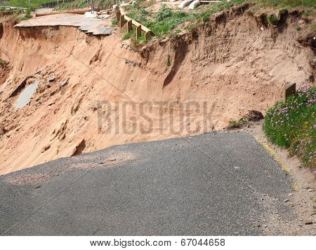 Eroded Cliff Road Seascape