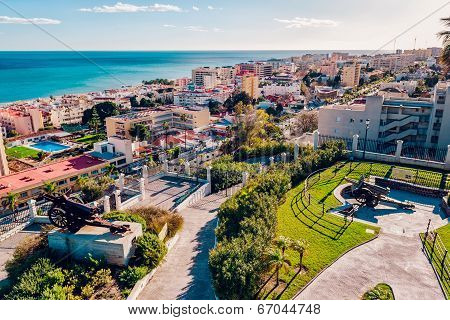 Beautiful View Of Torremolinos Coast. Malaga, Spain