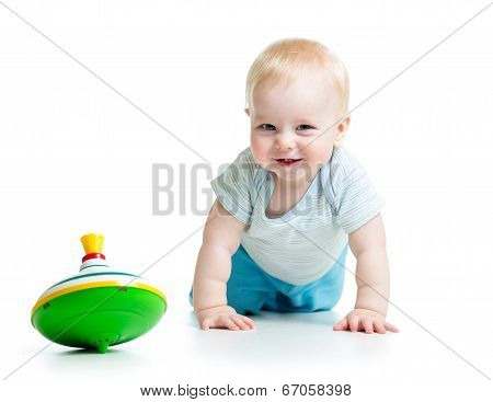 Baby Playing With Toy Whirligig