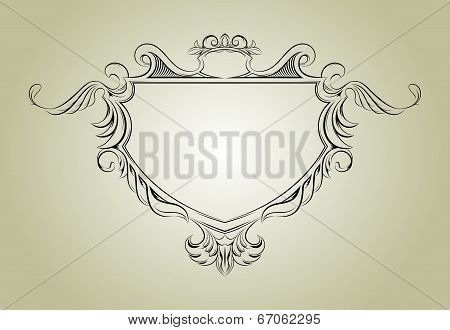 Vector frame with floral elements for registration