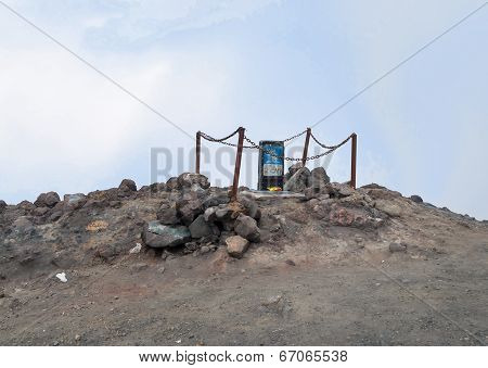 Monument Near The Top Of Volcano Merapi