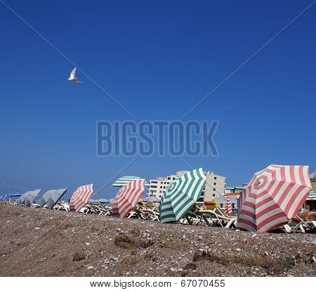 Parasols on the beach