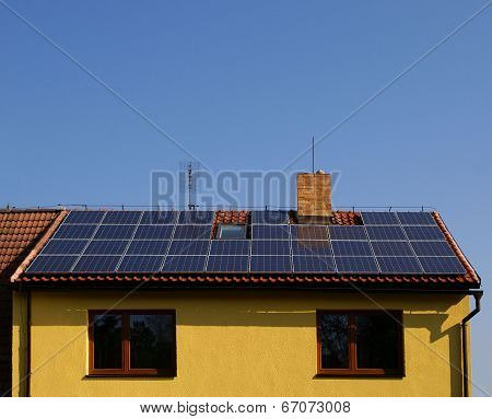 Solar panels on the roof