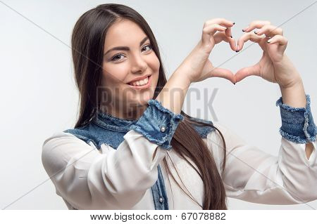 Horizontal portrait of emotional woman