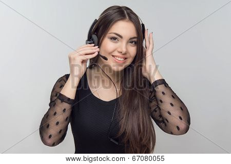 Portrait of woman in black dress