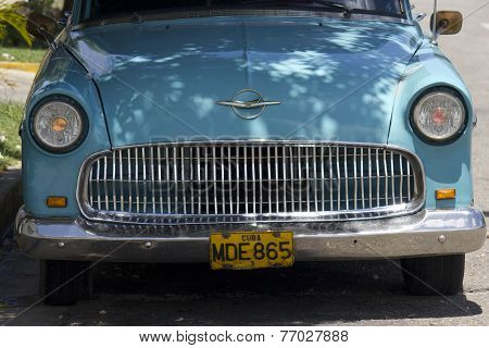 Blue vintage car