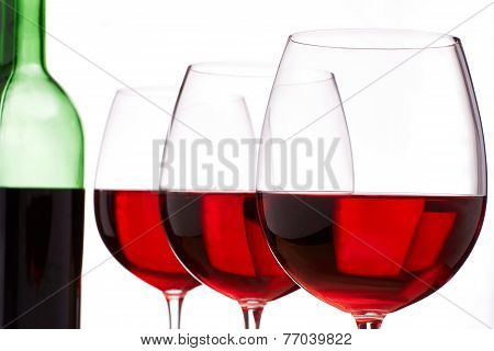 Red Wine And Bottle
