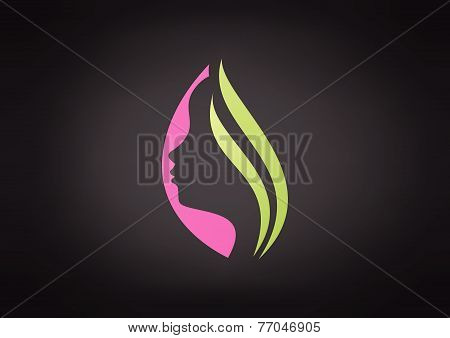 beauty hair woman design symbol vector