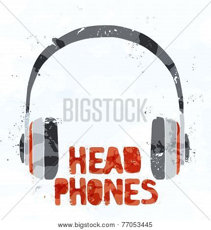 Headphones from multi-colored spots.