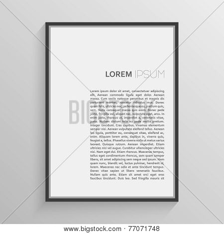 Black frame with a simple design of the background.