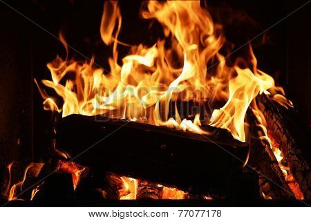 Fire In Fireplace