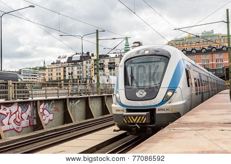 Modern  Train In Sweden