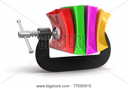 Shopping Bags in clamp (clipping path included)