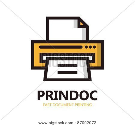 Vector printer icon or logo