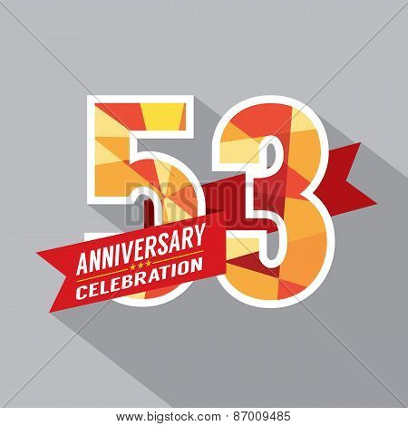 53Rd Years Anniversary Celebration Design.