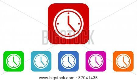  clock vector icons set