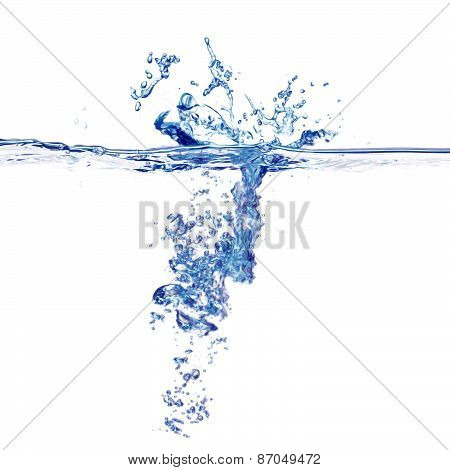 Water splash isolated on white
