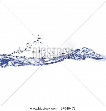 Clear Blue Water Splashing, Ripples and Waves