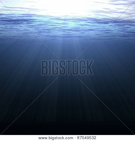 Underwater Scene with sun rays