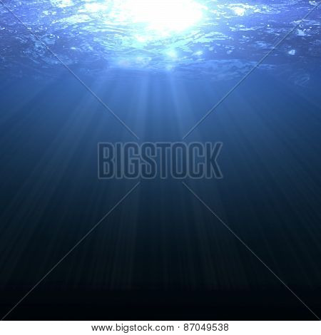 Underwater Scene with sun rays