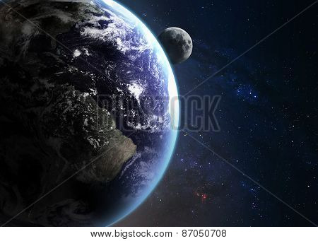 Earth in space. Elements of this image furnished by NASA