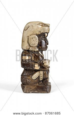 Mexican statue - Mayan god bonfires home isolated with clipping path.