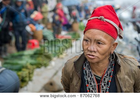Red Dao woman in Sapa, Vietnam