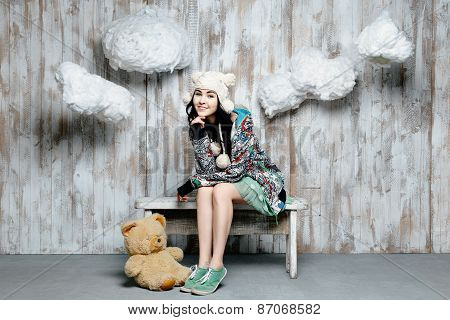 Woman in warm hat
