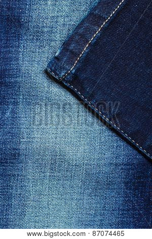 Closeup Detail Of Blue Denim