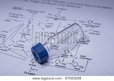 Sample Vial On The Paper
