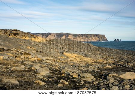 sea-cliffs of Dyrholaey, southern coast of Iceland