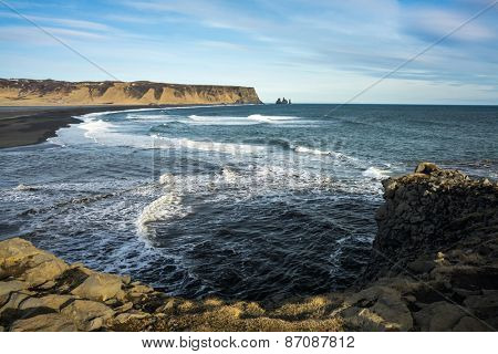 sea-cliffs of Dyrholaey, southern coast of Iceland
