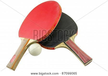Two Table Tennis Rackets Isolated