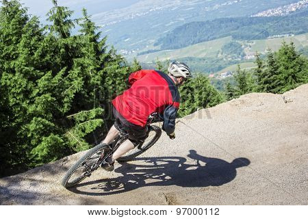Mountain Bike Rider Gravity Slope