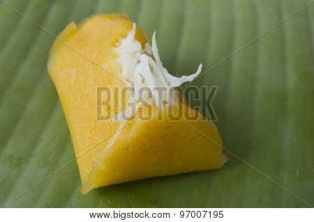 Sweet Thai Banana Coconut Milk Ingredients Concept