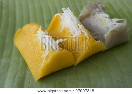 Sweet Thai Banana Coconut Milk Ingredients Concept