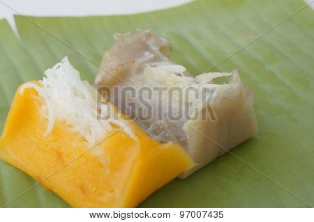Sweet Thai Banana Coconut Milk Ingredients Concept