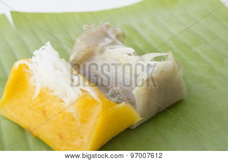 Sweet Thai Banana Coconut Milk Ingredients Concept